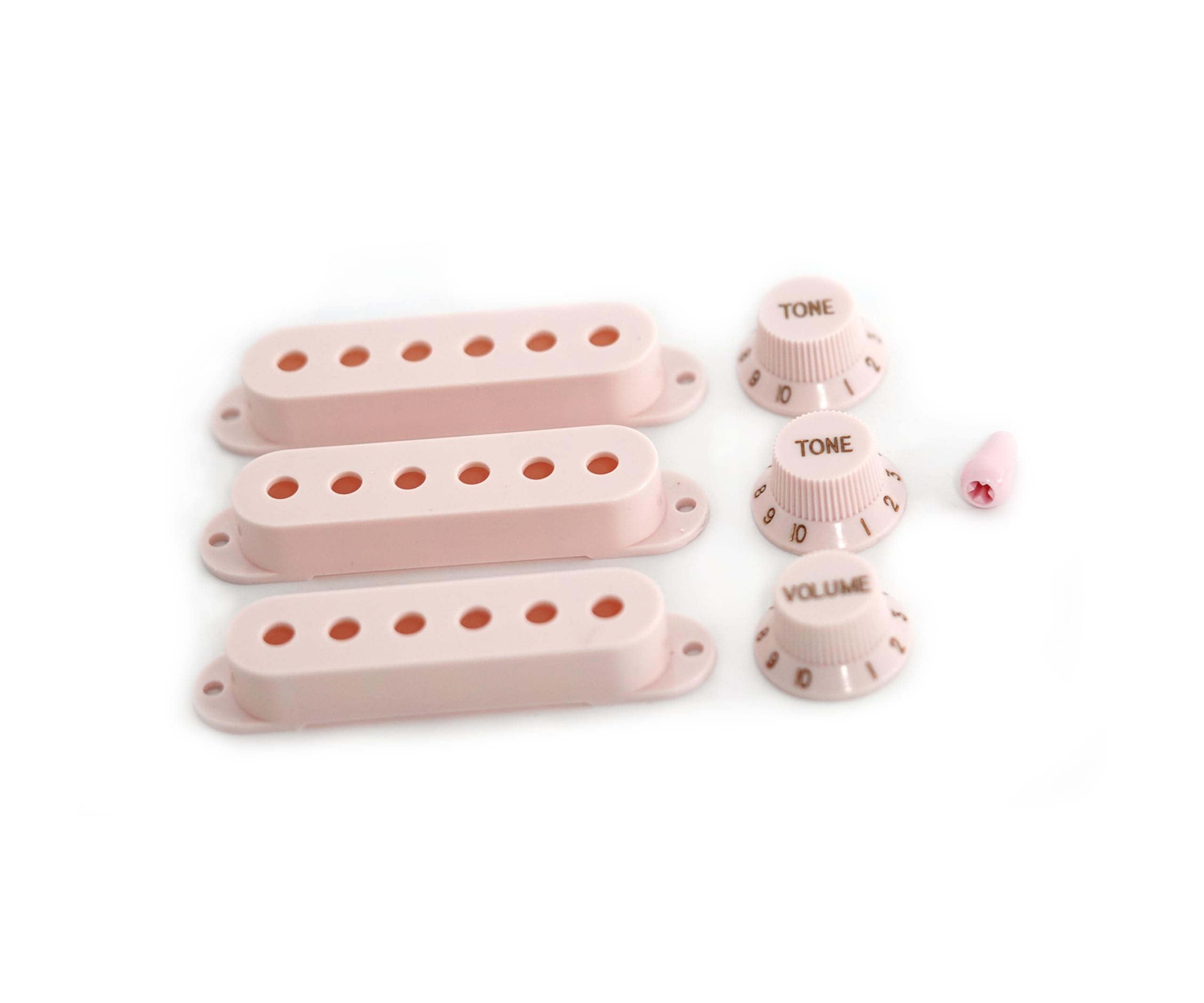 Guyker 3Pcs Plastic Guitars Single Coil Pickup Covers (52Mm Pole Spacing) & 1 Volume 2 Tone 1V2T Switch Knobs & Switch Tip Cap P